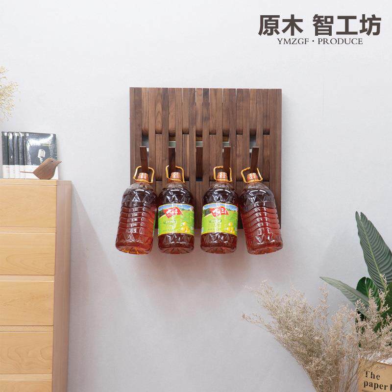 5ZV7原木智工坊黑胡桃木电表箱遮挡衣架墙壁挂钩客厅衣帽架电