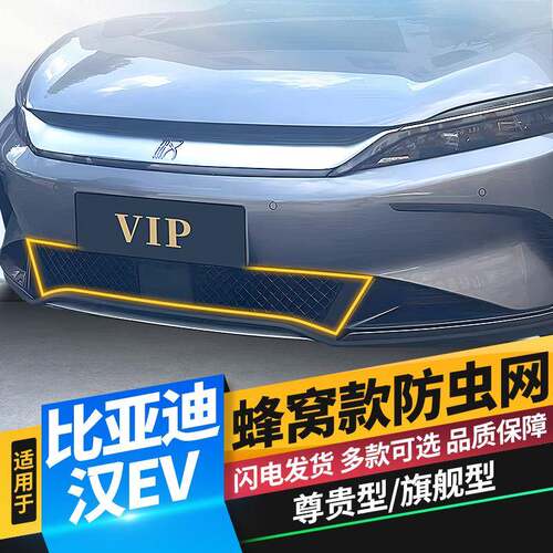 23款汉ev汽车防虫中网水箱防蚊虫外饰改装保护EV进风口中网