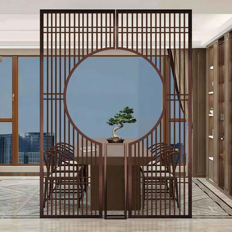 新中发式仿古屏玄关隔断代墙客厅酒咨询客服店茶室餐风厅沙现简约