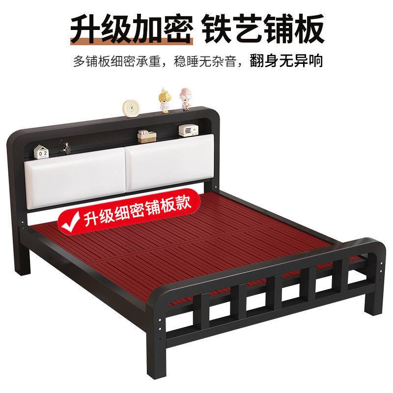 床不锈钢家用现代简约儿童防异响双人床出租屋单人铁床铁架床逸珥