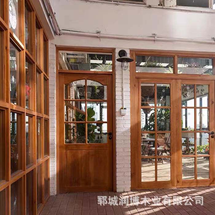 郓城中式仿古老式榆木板单开门酒店别墅庭院大门家用室内双开门