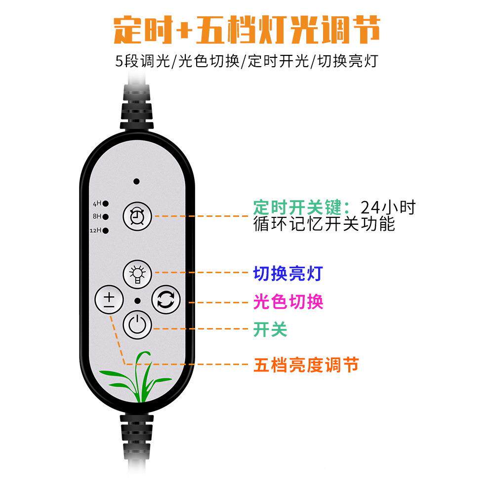 照明长灯LED仿阳光MRQ太全光谱植物灯遥伸缩生家用植物控补光灯