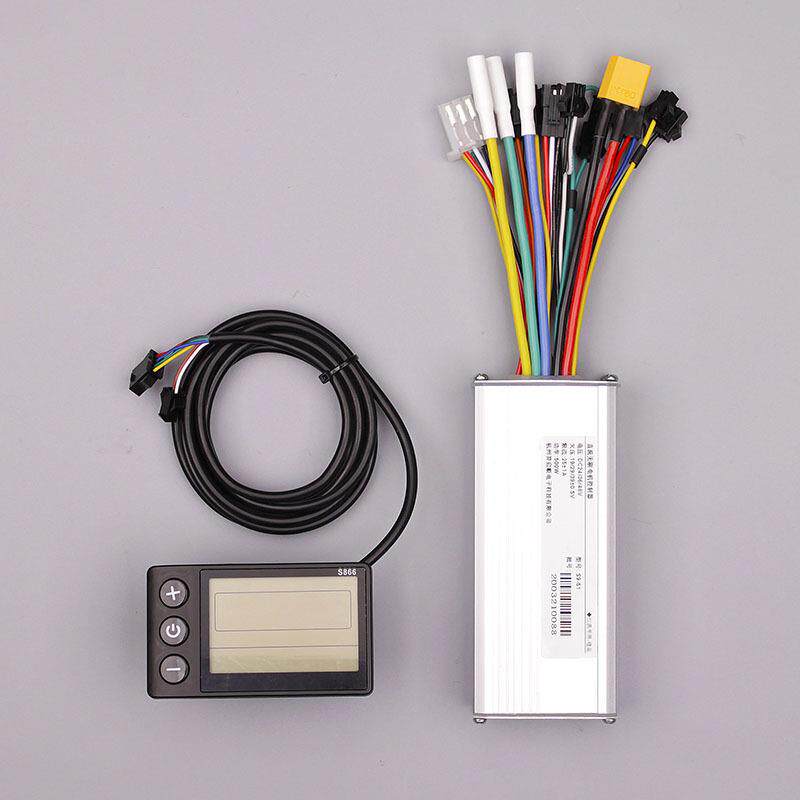 LCD液晶仪表无刷电机控制器套24V36V48V500W电压可设置助力断电刹