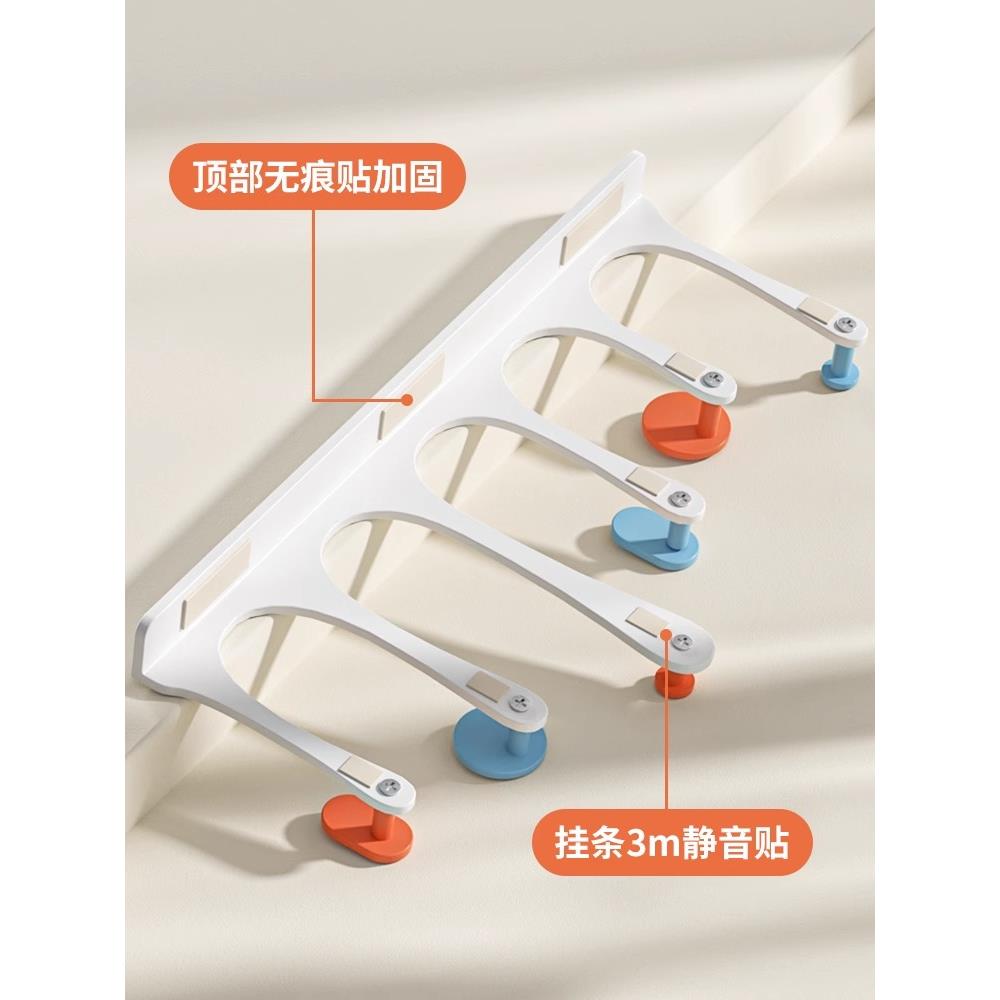 门后挂钩免打孔门背式收纳衣帽钩卧室浴室挂衣架衣物无痕置物架子