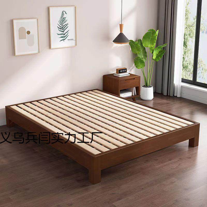 榻榻米实木排骨架床架无床头出租床任意尺寸双人无靠背床民宿矮床