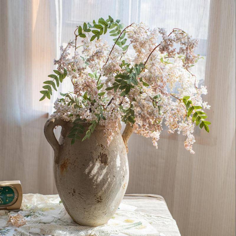 掬涵槐蕊仿真花复古红节日婚庆花艺橱窗装饰插花客厅餐桌摆设假花