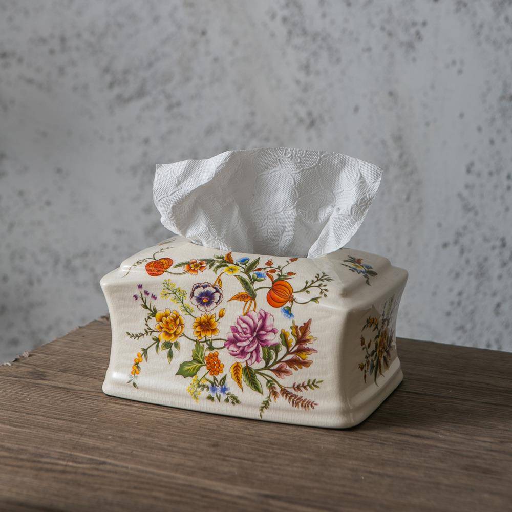 23新款美式陶瓷家用纸巾盒欧式家居客厅装饰创意纸抽盒直播热卖