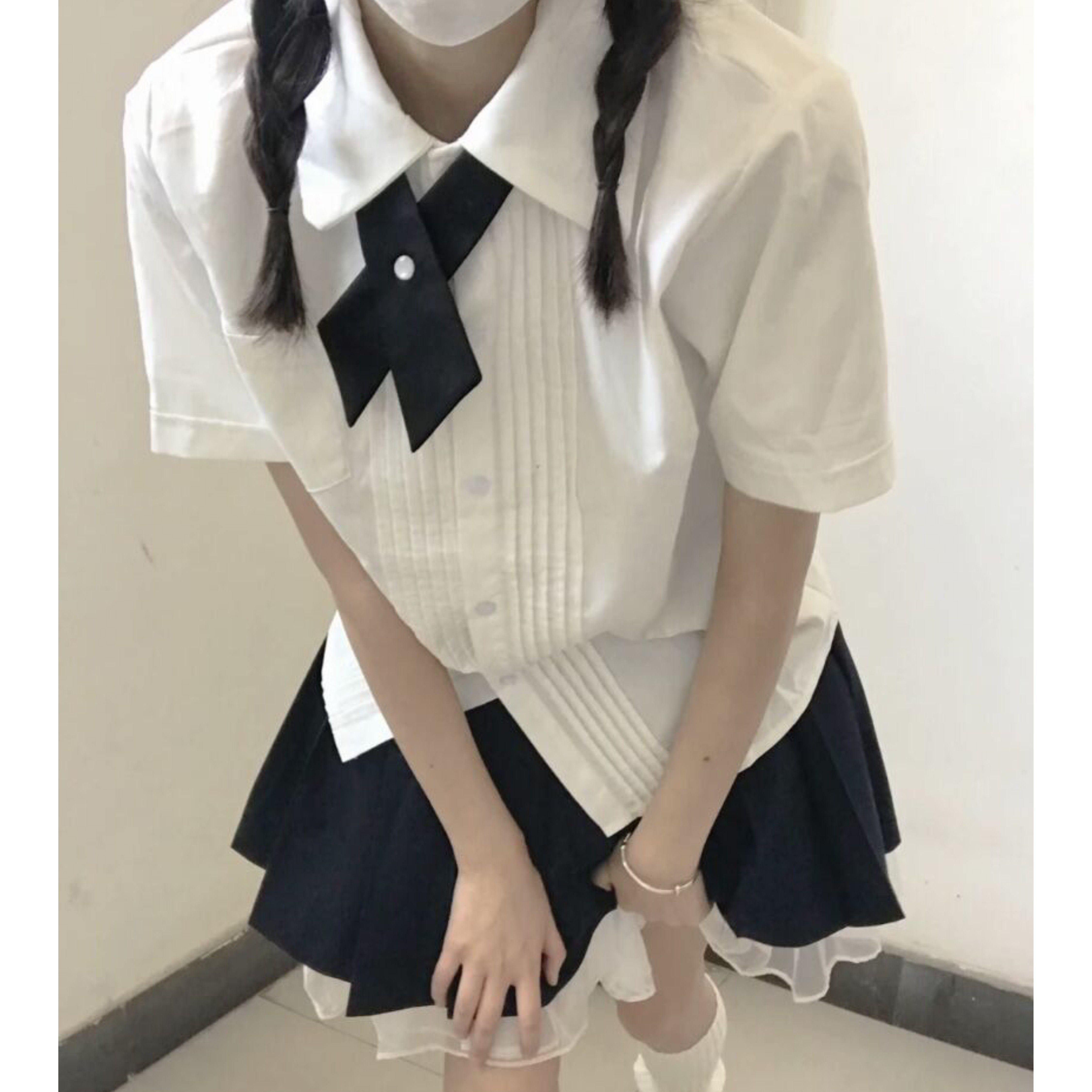 原创jk制服学院风琴褶短