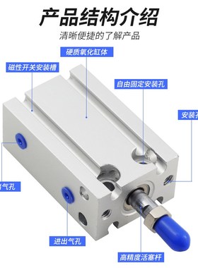 MD自由安装气缸CDU小型气动6/10/16/20/32-1525305060