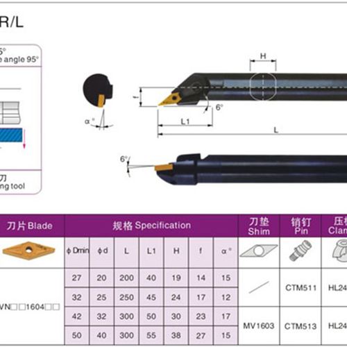 内孔MVXNR 95度内孔车刀镗孔刀杆S20R/S25S/S32T-MVXNR16 MVXNL