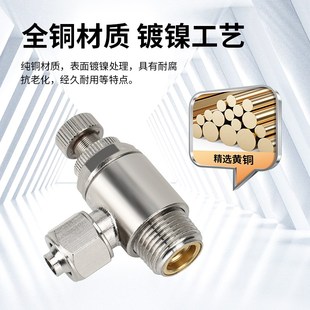 全铜镀镍快拧节流阀金属管卡套调速阀接头SL6-01/M5/8-02/10-03