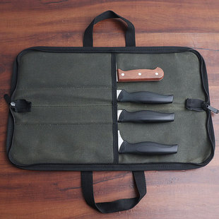 热销款刀包厨房刀具收纳包帆布西餐厅厨师工具包刀袋多功能手提包