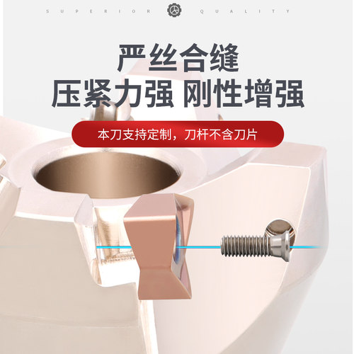 快进给刀盘90度双面六角平面铣刀盘WNMU080608刀片LNMU0303ZER-MJ
