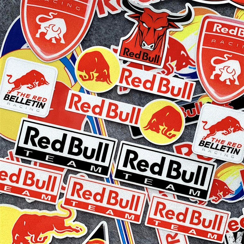 红牛贴纸车贴摩托车改装赞助商反光防水电动车装饰防水头盔贴花