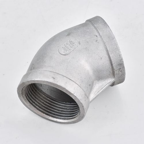 304不锈钢45度内丝弯头内牙螺纹接头水管配件丝扣弯头4分6分1寸15