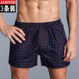 大码 内裤 四角衩头居家短睡裤 3条装 平角裤 男纯棉宽松版 夏季 阿罗裤