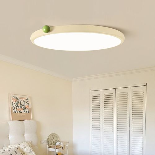 卧室灯吸顶灯现代简约超薄圆形书房灯奶油风小奶豆护眼主卧房间灯