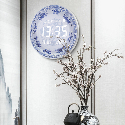 2025新款钟表挂钟客厅家用新中式时钟现代简约挂墙装饰静音数字表