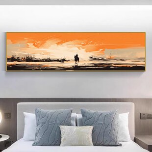 马到功成客厅挂画客厅装饰画北欧沙发背景墙现代简约抽象立体感画