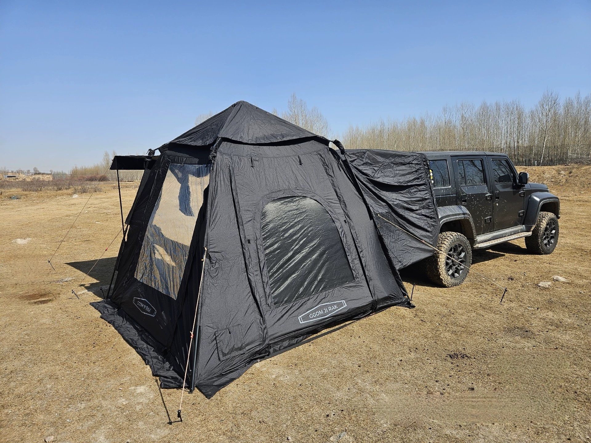 韩国爆款一体车尾帐篷天幕自动速开自驾户外遮阳棚延伸侧开尾门