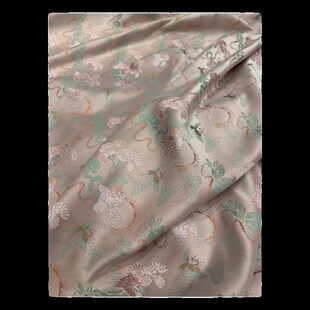 新中式仿宋锦提花锦缎面料仙鹤国风马甲上衣唐装旗袍裙子汉服布料