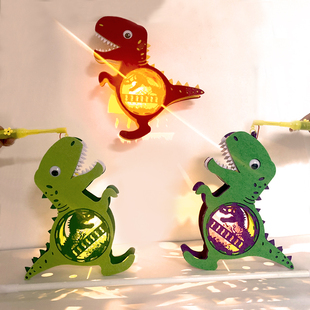 中秋节儿童恐龙灯笼卡通手工制作无纺布幼儿园小玩具摆摊手提花灯