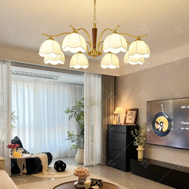 法式复古客厅主吊灯诧寂风美式中古大气印花布艺卧室书房餐厅灯具,家装灯饰光源,客厅吊灯,淘宝优惠券,粉丝福利购,淘宝优惠卷