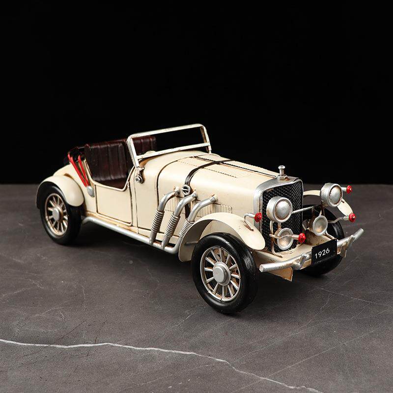 复古名爵吧MG敞工摆篷跑车模型铁皮手艺品怀旧379酒橱窗柜收藏装