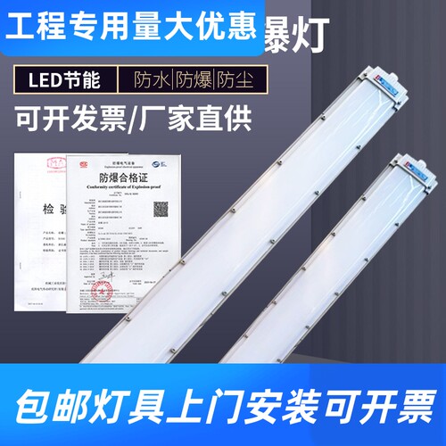 Led防爆荧光灯办公室工厂车间仓库长条防爆灯管免维护防爆吸工厂