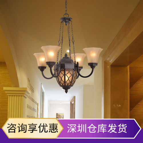 美式复古乡村吊灯楼梯间灯饰民国风别墅客厅餐厅简美经典古典灯具