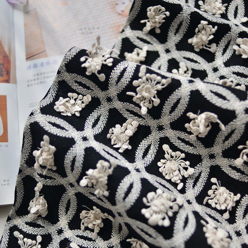 新品棉麻刺绣皆川明布料沙发抱枕套半身裙DIY手作盖布门帘面料子