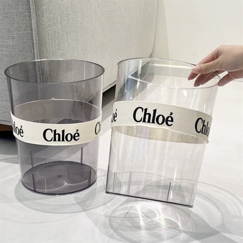 高颜值透明垃圾桶家用客厅轻奢高档大容量收纳桶卫生间办公室纸篓