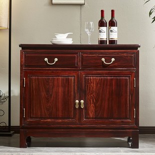 红木素面餐边柜东非酸枝木玄关柜储物柜茶水柜现代中式酒柜餐厅柜