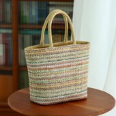 布奏彩色草编包度假风上班族洋气手提包小众高级感编织海边沙滩包