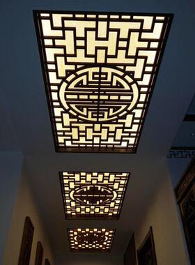 通花板pvcc镂空吊顶装饰雕花板新中式走廊花格隔断玄关屏风背景墙