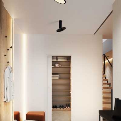 明装筒灯超薄圆形防眩吸顶射y灯无主灯照明灯具卧室过道玄关灯