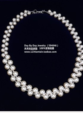 韩国女锁骨链珍珠项链短款夏季新娘结婚纱配饰首饰品可配三件套装