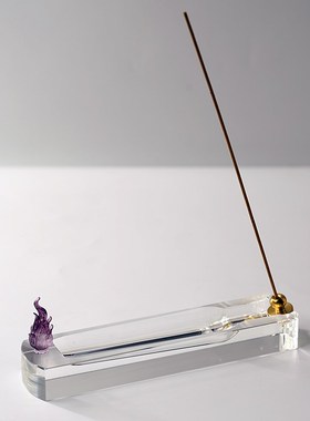 轻奢家用合成水晶线香底座香插一蓑烟雨任平生香薰创意简约