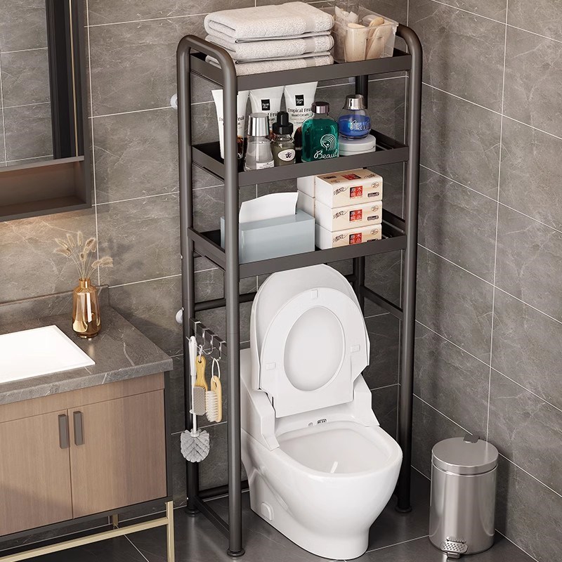 慕佳马桶置物架落地卫生间洗漱台旁架子浴室厕所后空隙上方收纳架