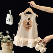 童装 女童无袖 连衣裙洋气儿童裙子女宝宝公主裙女孩洋气背心裙夏季