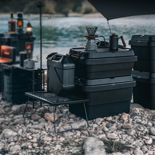 收纳箱防水防潮防尘防霉户外露营汽车车载后备储物箱子整理箱黑化