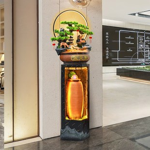 假山流水聚宝盆摆件招财聚财风水轮公司循环水造景喷泉水幕墙开业