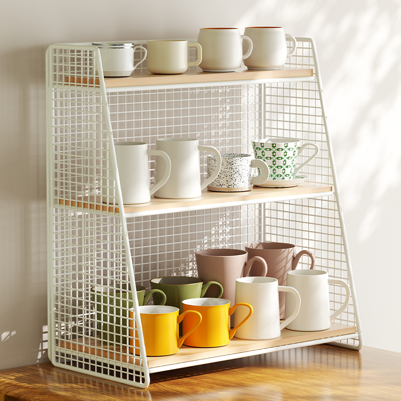 桌面杯子收纳置物架桌上放水杯茶杯架书桌工位办公桌餐桌多层架子