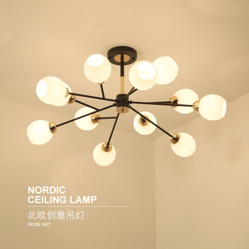 美式LED简约客厅吊灯创意个性北欧餐厅灯卧室书房服装店现代灯具