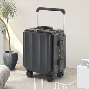 18寸行李箱登机箱铝框宽拉杆箱男结实耐用前开口密码旅行箱子女小
