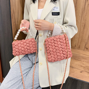 泫雅手工编织包包diy材料包钩针织自制布条线迷你小手提斜挎女包