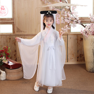 女童白娘子古装儿童襦裙小学生古典舞汉服唐装古风童装连衣裙超仙