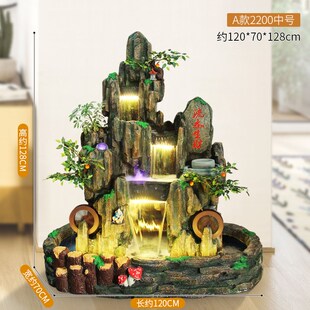 大型假山流f水办公室摆件喷泉风水球客厅落地招财工艺品