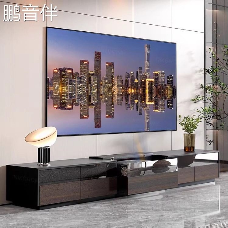 鹏音激光电视柜北欧表情电视柜实木意式极简覆古电视机柜设计师款