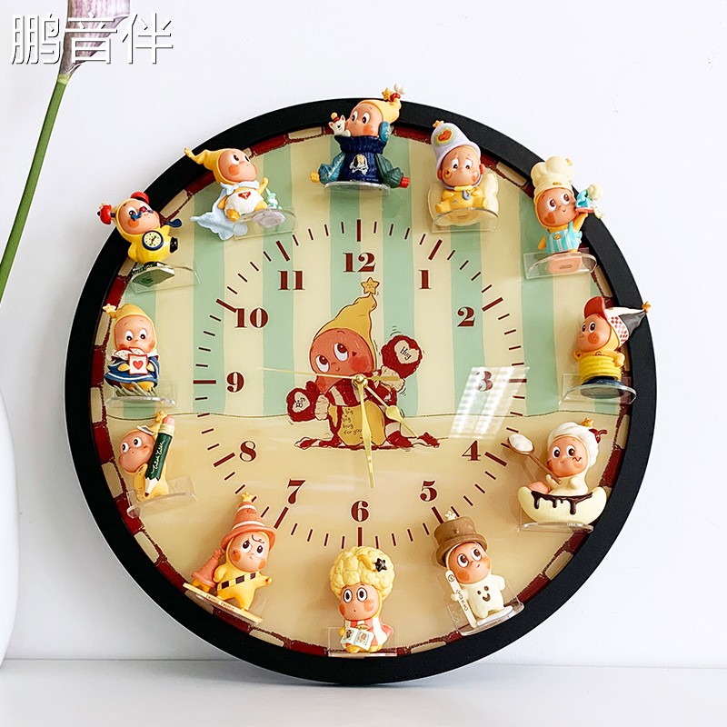 鹏音伴星星人钟表挂钟手办展示柜收纳盒相框盲盒展示框盲盒收纳摆件装饰摆件饰品